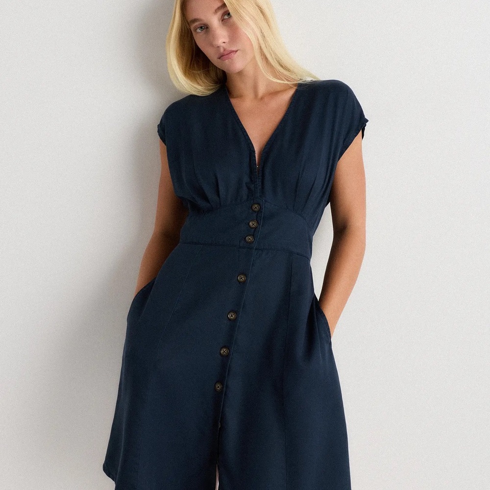 Quince Deep Blue Midi Dress